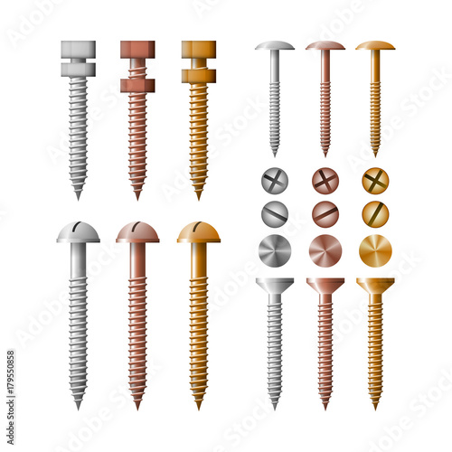 Set screws stainless steel, copper and bronze. photo