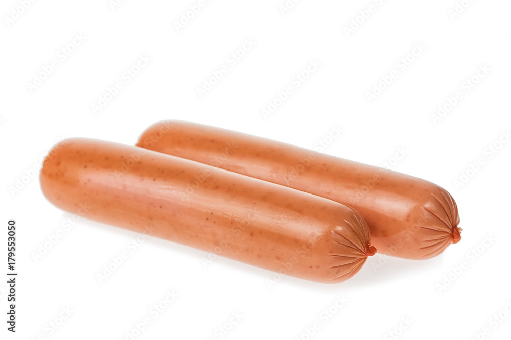Group of sausages isolated on white background Group of sausages isolated on white background