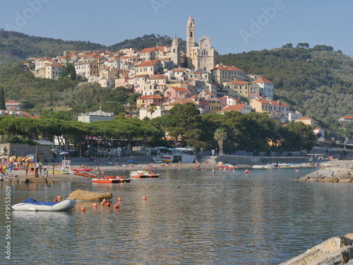 Cervo - panorama dalla spiaggia photo