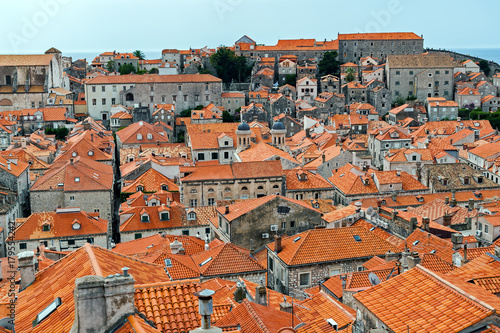Dubrovnik Old Town roofs general view - Croatia. In 1979, the city of Dubrovnik joined the UNESCO list of World Heritage Sites.