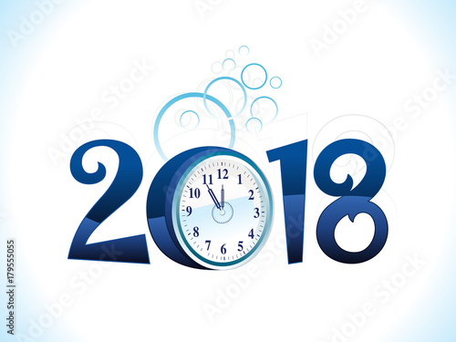 abstract artistic blue new year text