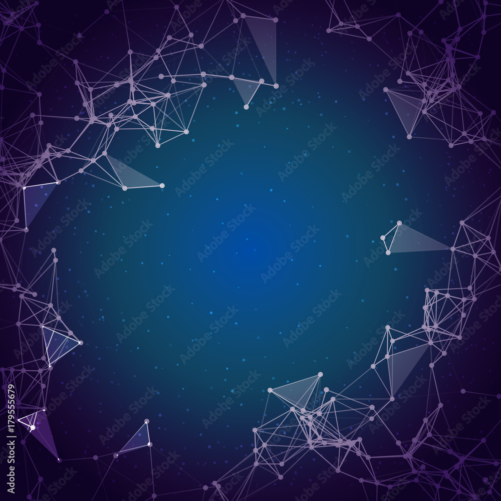 Abstract geometrical blue background.Connection structure. Elements connecting dots and lines . Abstract geometrical blue background.Connection structure. Elements connecting dots and lines .