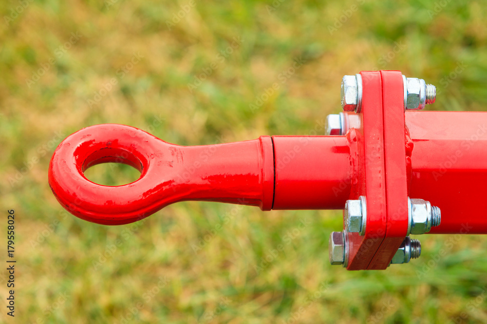 Tow hitch on big machinery closeup Tow hitch on big machinery closeup