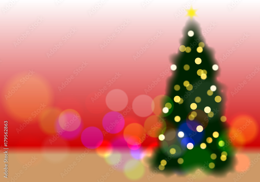 クリスマス イルミネーション ツリー 背景赤 クリスマス イルミネーション ツリー 背景赤