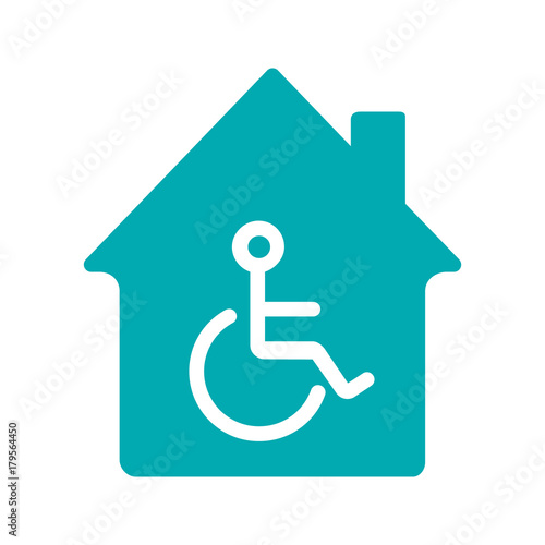 House with special facilities glyph color icon