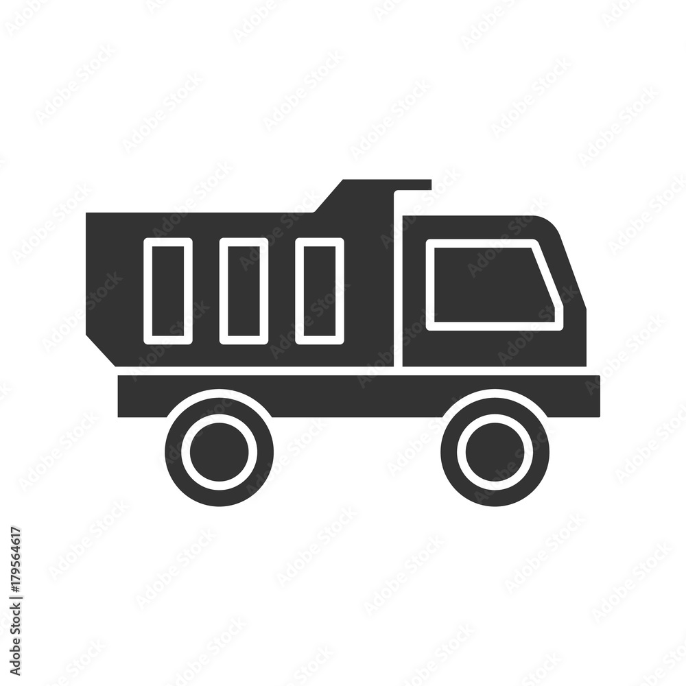 Toy truck glyph icon