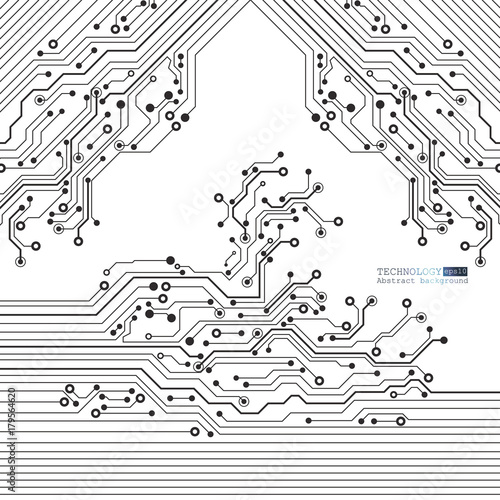Vector circuit board illustration. Abstract technology
