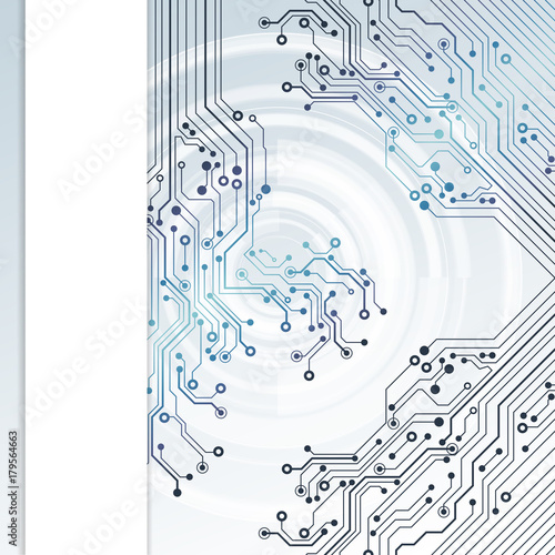 Vector circuit board illustration. Abstract technology