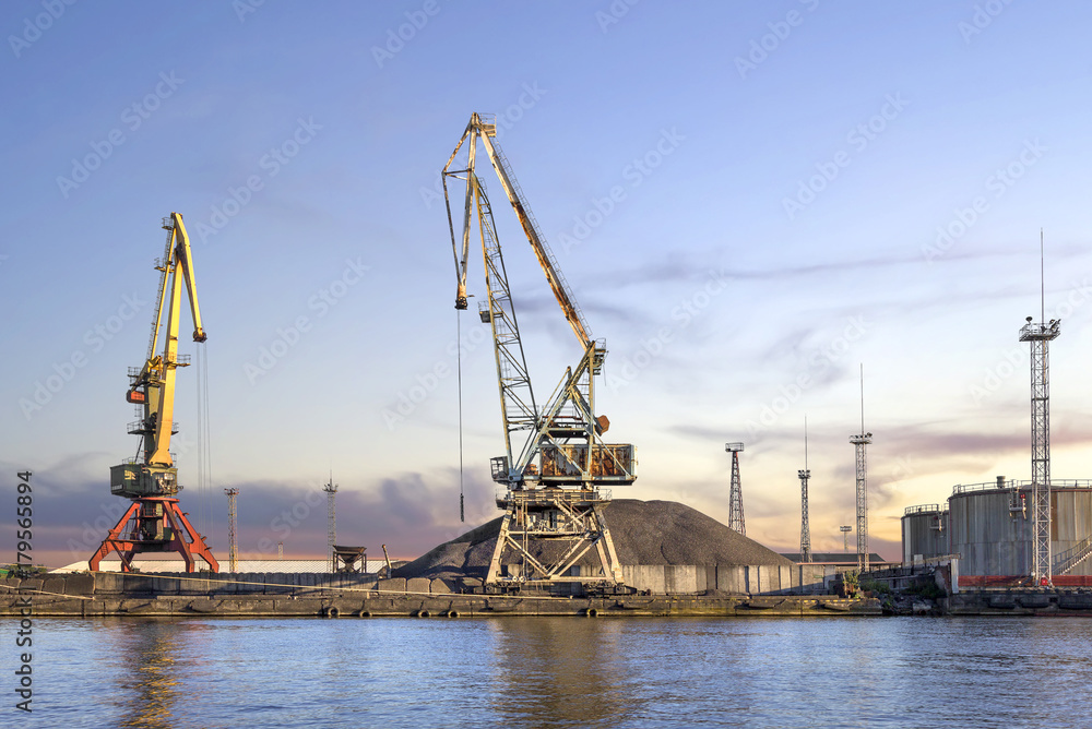 Commercial port in Kaliningrad, Russia.