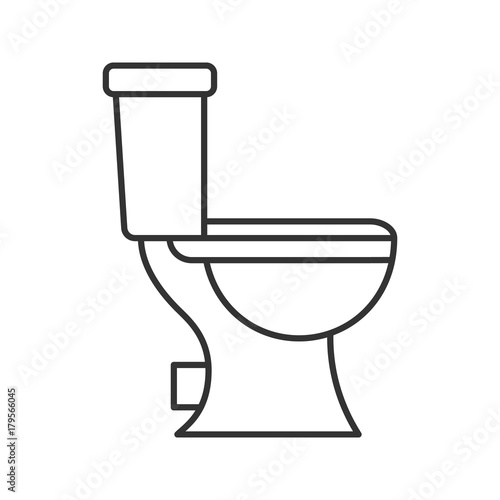 Lavatory pan linear icon