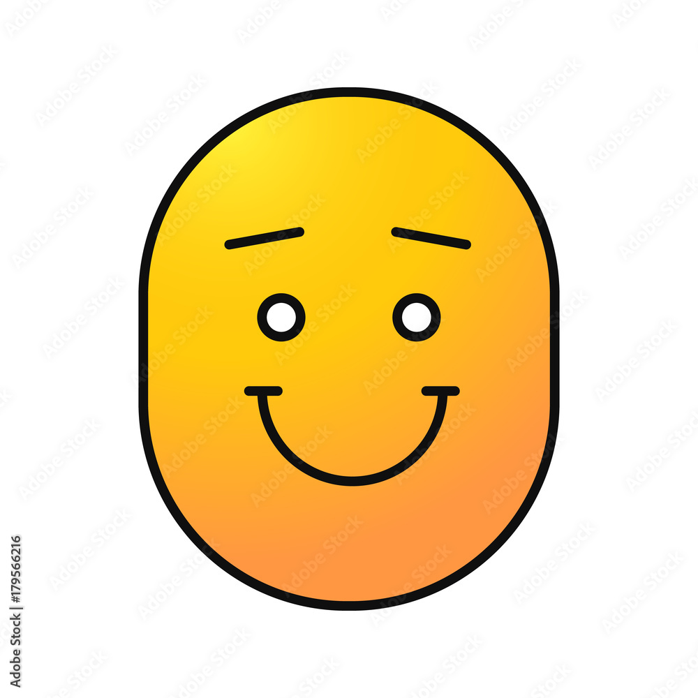 Fototapeta premium Happy and funny smile with eyebrows color icon