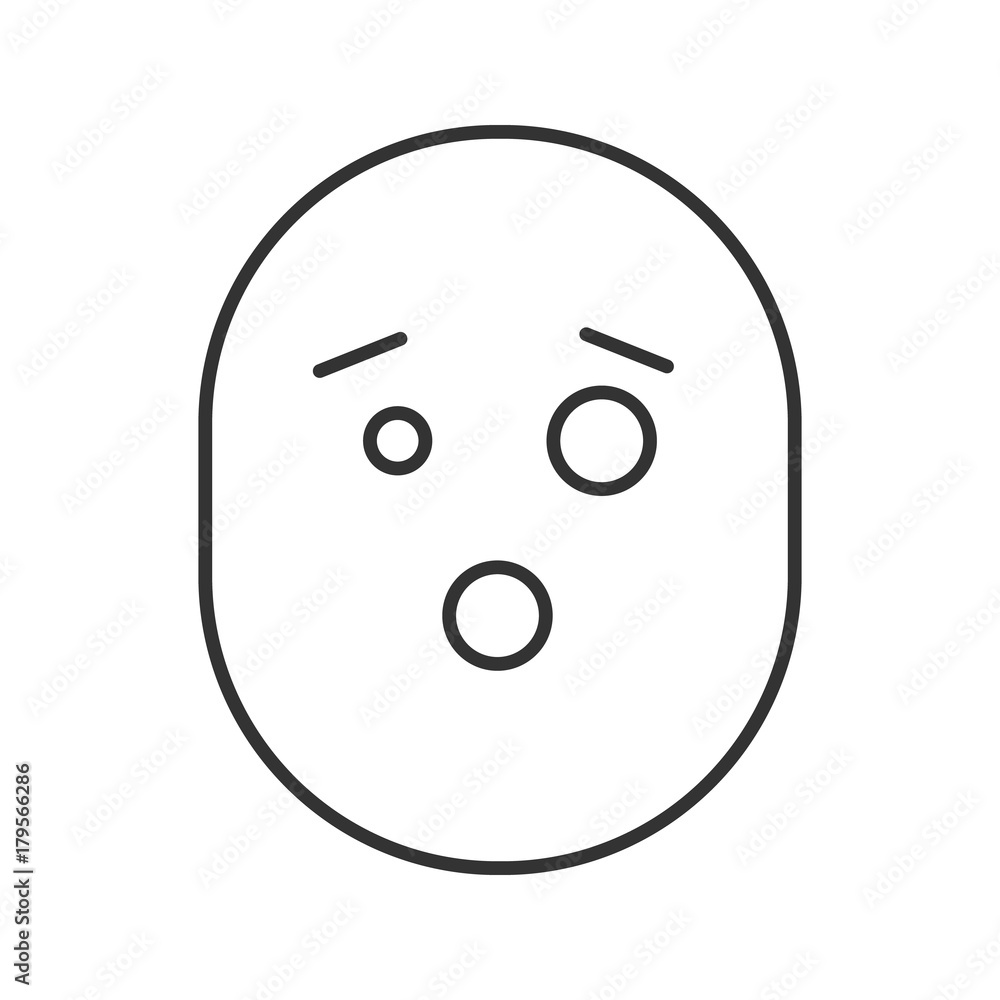 Scared smile linear icon Scared smile linear icon