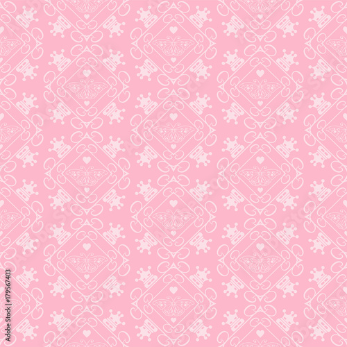 vector seamless pattern, pastel pink color, wallpaper background