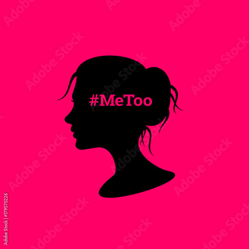 Me too - anonymous woman and allegation on sexual abuse, harassment, assault, incident, unwanted and nonconsensual rape, violence against females. Vector illustration with hashtag