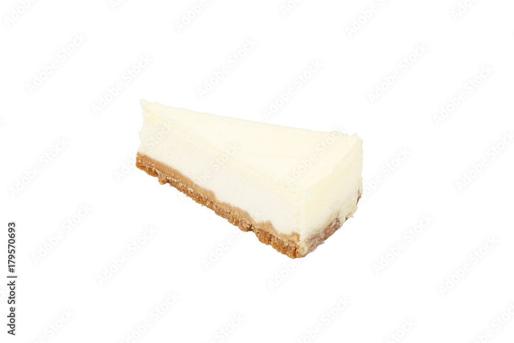cheesecake on white background isolated