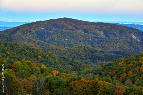 Early morning scene in the South District of Shenandoah National Park  Virginia