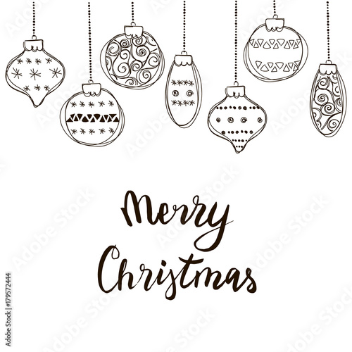 Set of vector illustration of christmas bauble