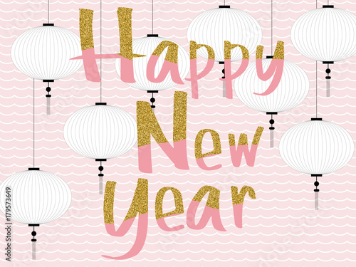 lantern pink new year