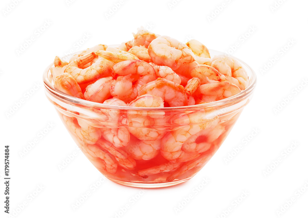Fresh frozen shrimps or prawns in a bowl Fresh frozen shrimps or prawns in a bowl