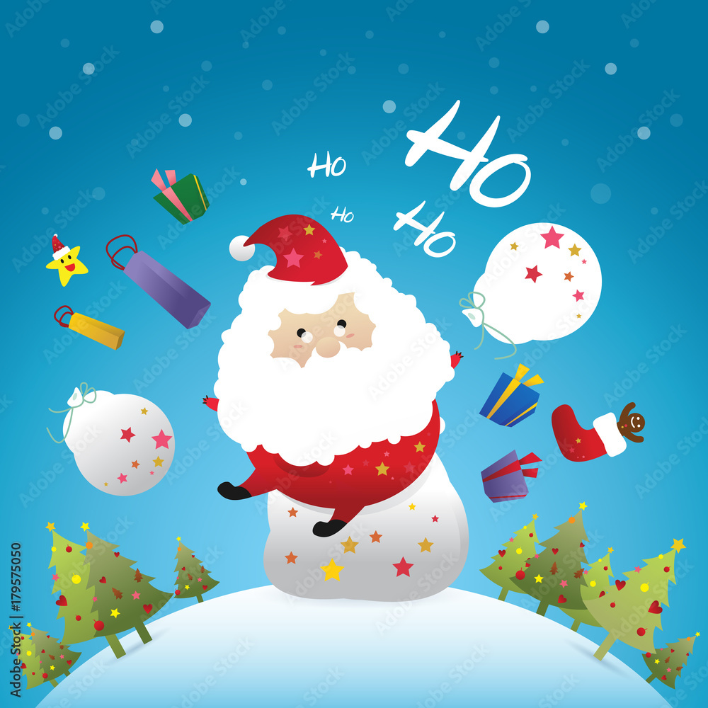 Santa Clause, celebration Christmas, Characters set, Holiday vector illustration, New year