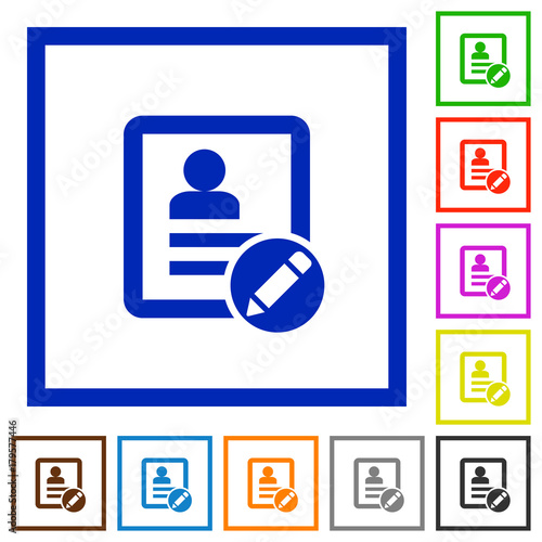 rename contact flat framed icons