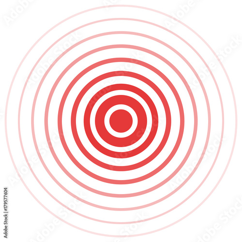 Isolated vector red ring. Pain circle. Symbol of pain. For your medical design. Transparent background.