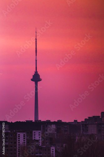 Bautiful picture of TV tower in the evening