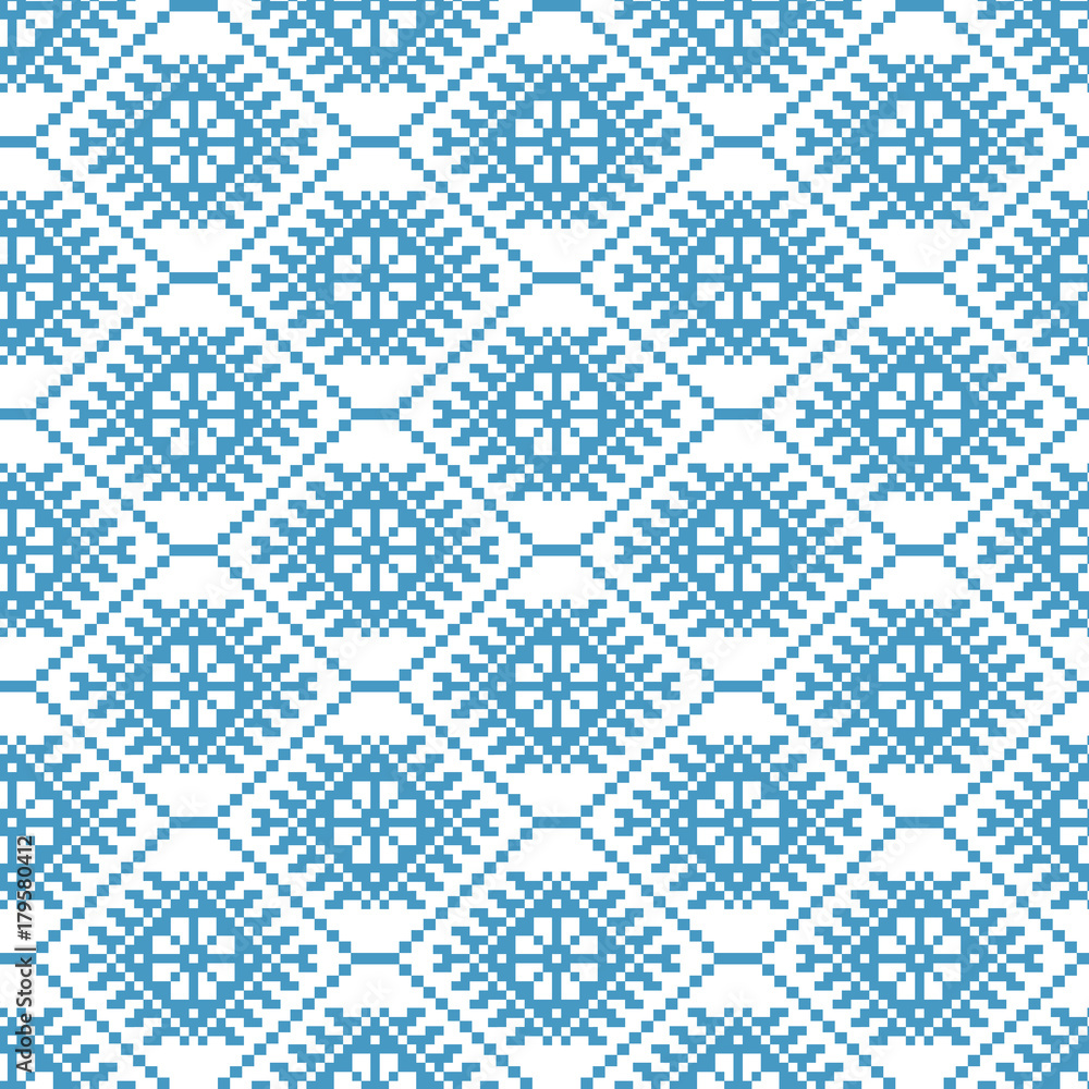 Fototapeta premium Traditional scandinavian pattern. Nordic ethnic seamless background
