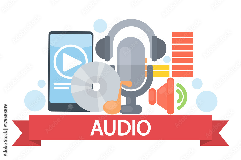 Audio concept illustration. Audio concept illustration.