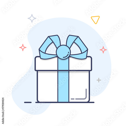 Gift Box vector outline icon