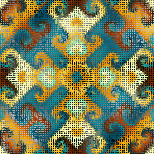 Seamless background pattern. Imitation of a texture of rough canvas painted with paint.