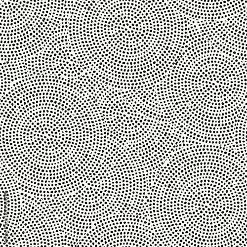 Irregular dots pattern. Seamless background. Mosaic art tile of small dots on white background. Random circles.