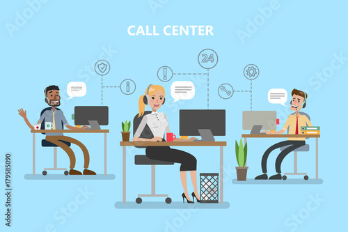 Call center office.