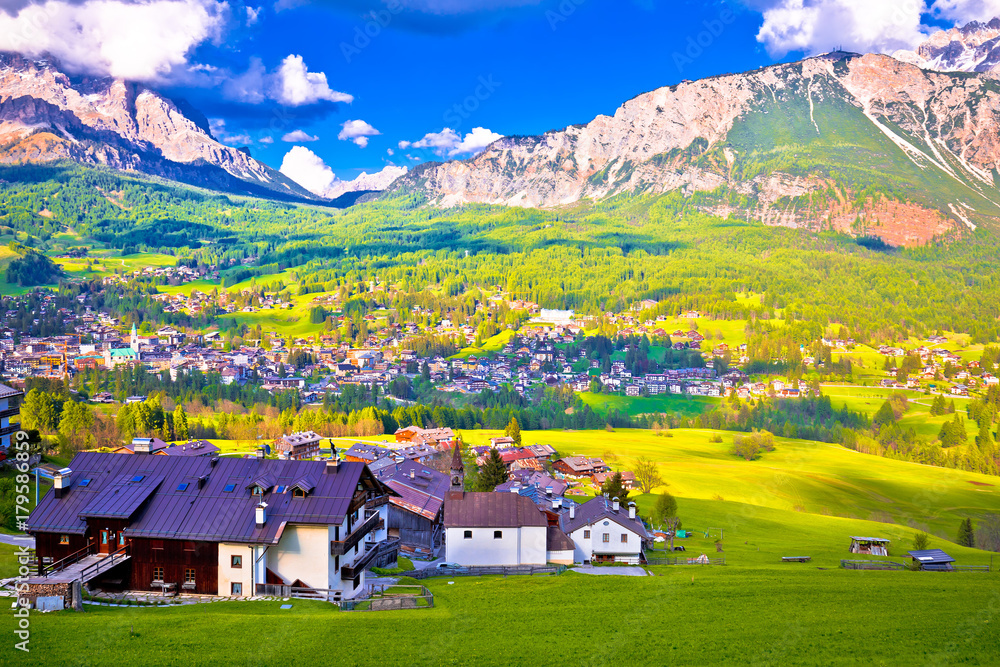 Alpne green landscape of Cortina d' Ampezzo