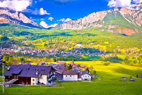 Alpne green landscape of Cortina d' Ampezzo photo