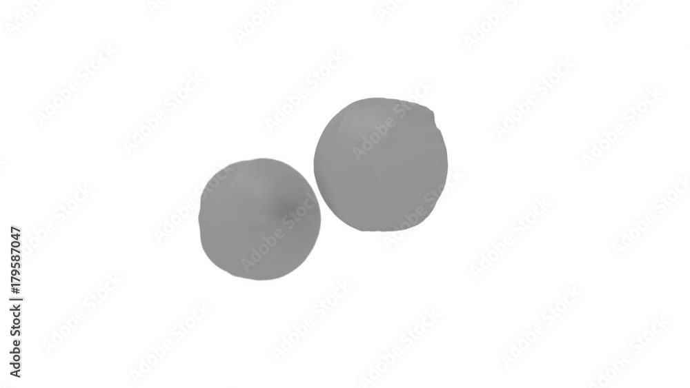 Animated colliding and splashing two grey drops of paint against white background in slow motion. Mask included. Animated colliding and splashing two grey drops of paint against white background in slow motion. Mask included.