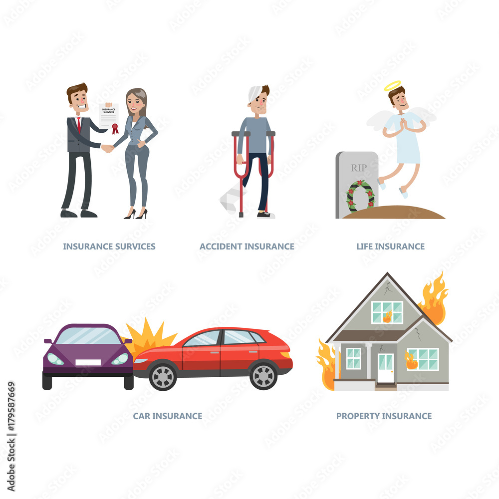 Obraz premium Insurance illustrations set.