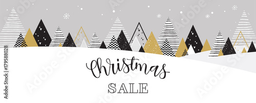 Christmas winter landscape background. christmas sale. Abstract Vector