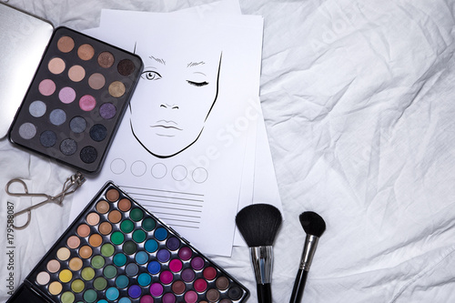 facechart makeup template for drawing cosmetics