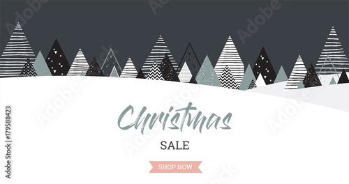 Christmas winter landscape background. christmas sale. Abstract Vector