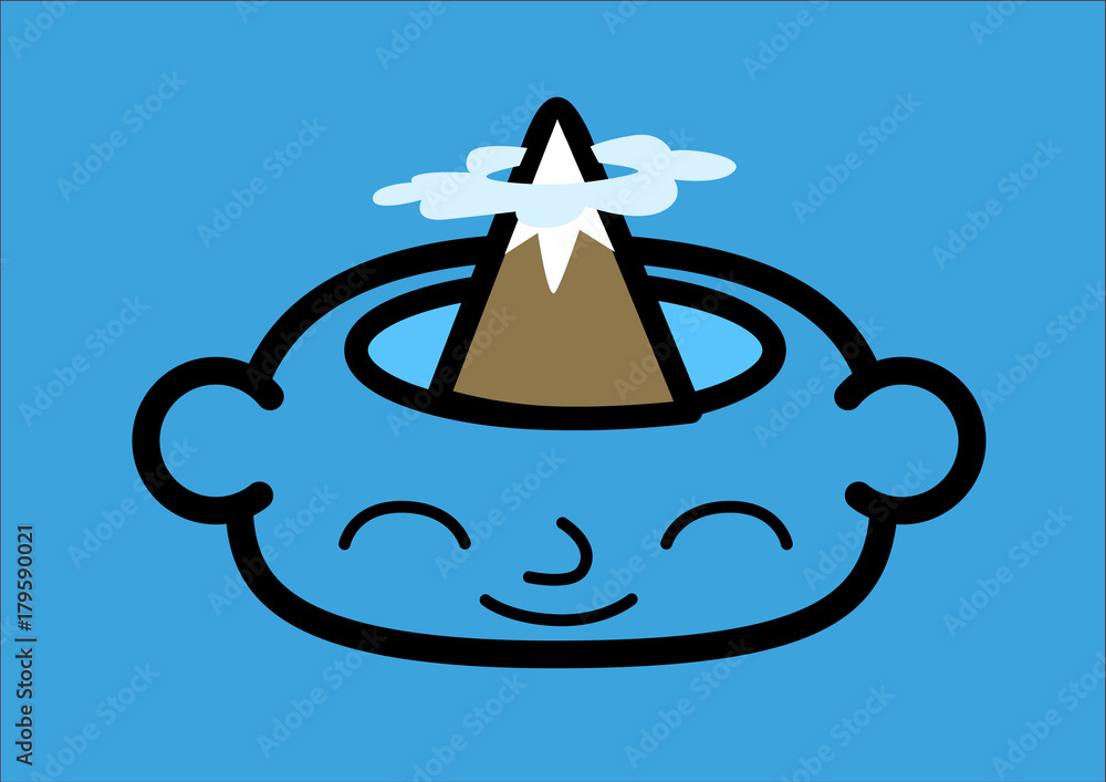 A head icon with a mountain peak inside. Vector illustration A head icon with a mountain peak inside. Vector illustration