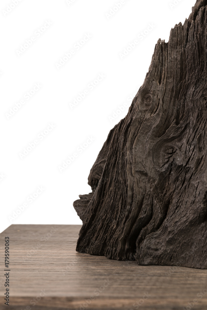 Four old wooden boards isolated on a white background. Old Wood plank