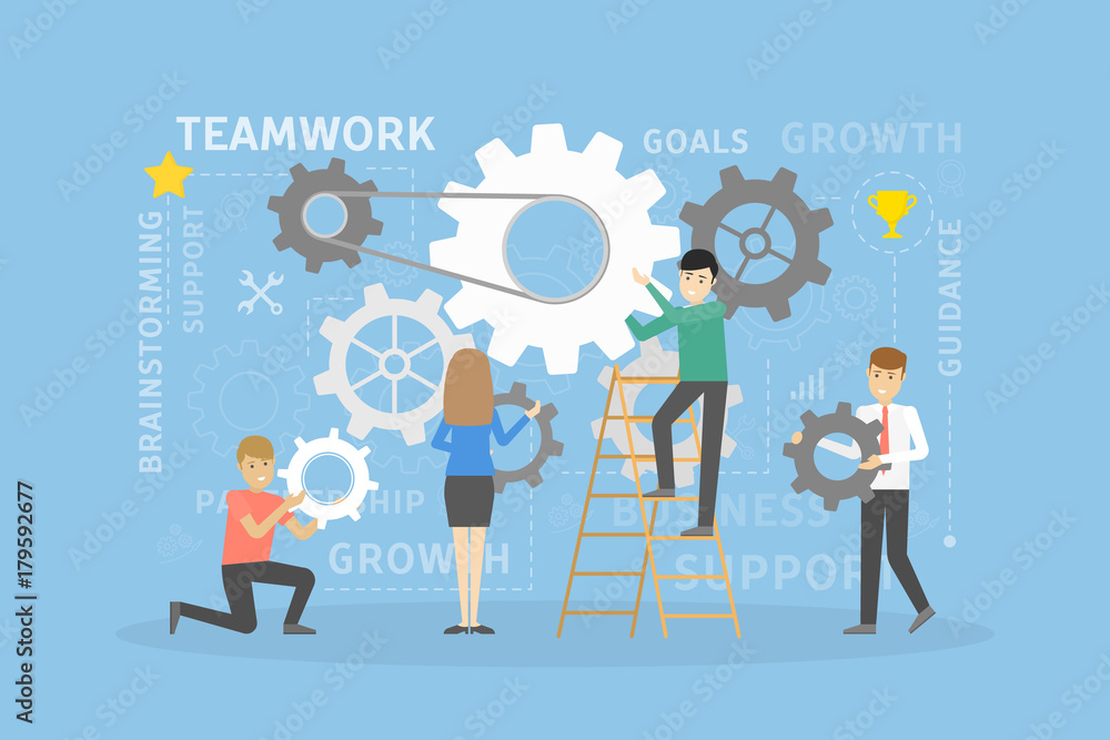 Team work gears. Team work gears.
