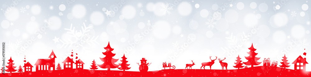 Christmas landscape on bokeh Christmas landscape on bokeh