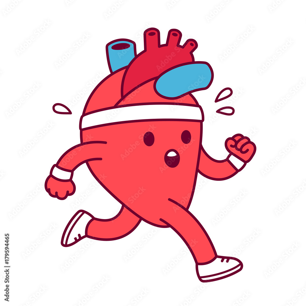 Cartoon heart exercising Stock Vector