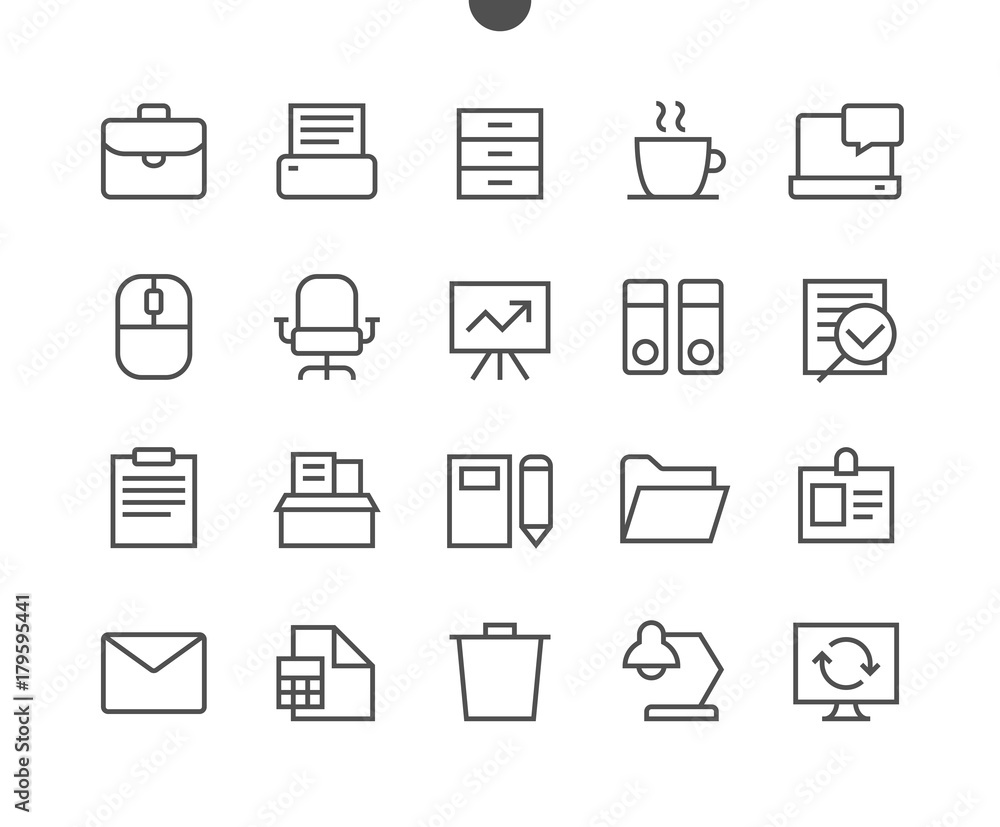Office Outlined Pixel Perfect Well-crafted Vector Thin Line Icons 48x48 Ready for 24x24 Grid for Web Graphics and Apps with Editable Stroke. Simple Minimal Pictogram Office Outlined Pixel Perfect Well-crafted Vector Thin Line Icons 48x48 Ready for 24x24 Grid for Web Graphics and Apps with Editable Stroke. Simple Minimal Pictogram