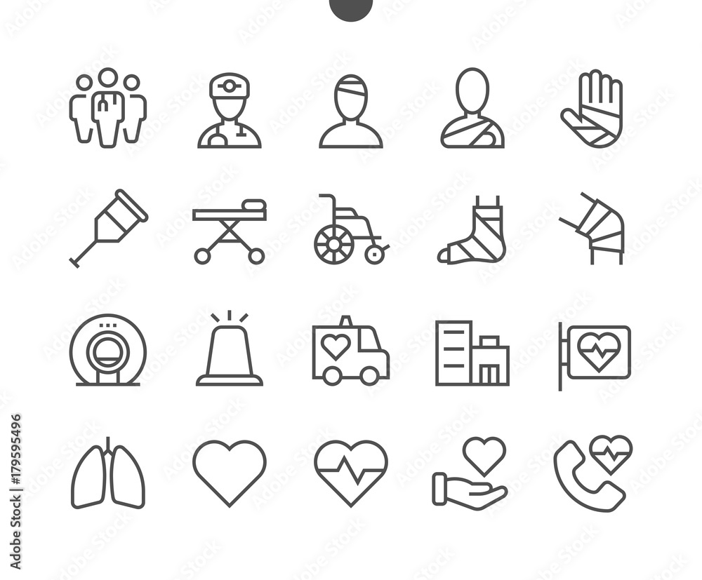Medical UI Pixel Perfect Well-crafted Vector Thin Line Icons 48x48 ...