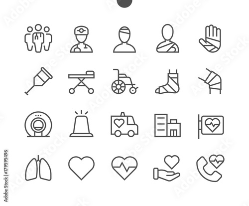Medical UI Pixel Perfect Well-crafted Vector Thin Line Icons 48x48 Ready for 24x24 Grid for Web Graphics and Apps with Editable Stroke. Simple Minimal Pictogram