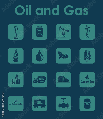 Set of oil and gas simple icons