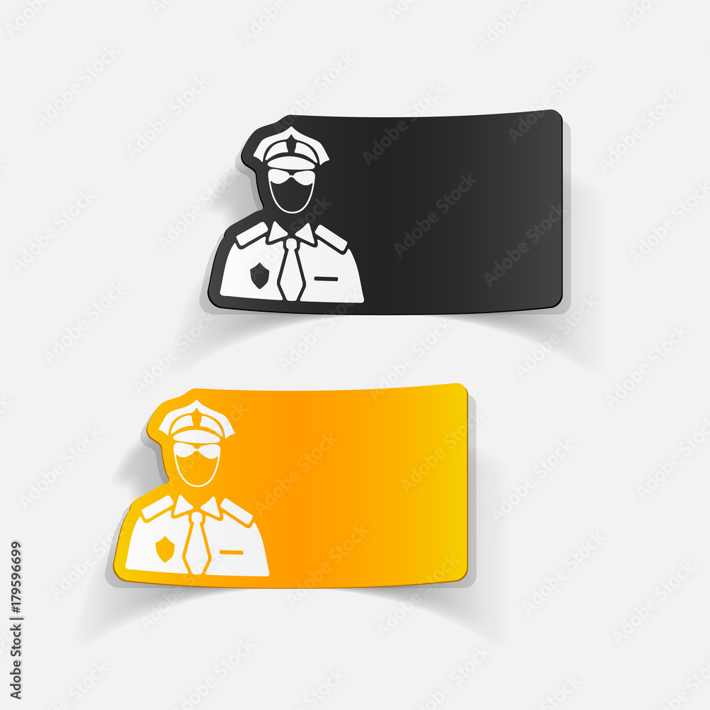 realistic design element. police officer realistic design element. police officer